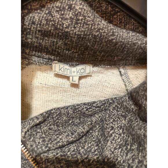 Kimi Kai Maternity Sweater Womens Size L Heather Gray Cowl Neck - Picture 10 of 13